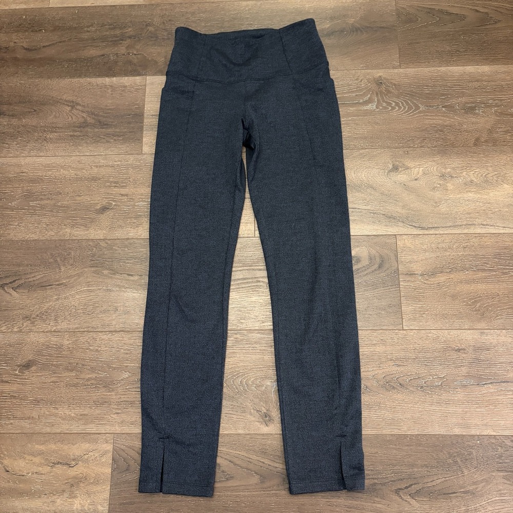 Athleta‎ Mercer Leggings Womens XXS Navy Black Herringbone Side Pockets
